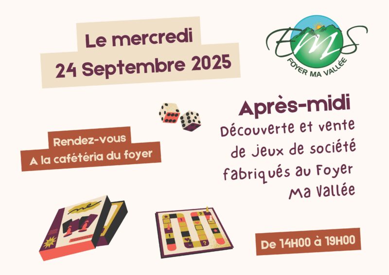 Découverte et vente de jeux au Foyer Ma Vallée